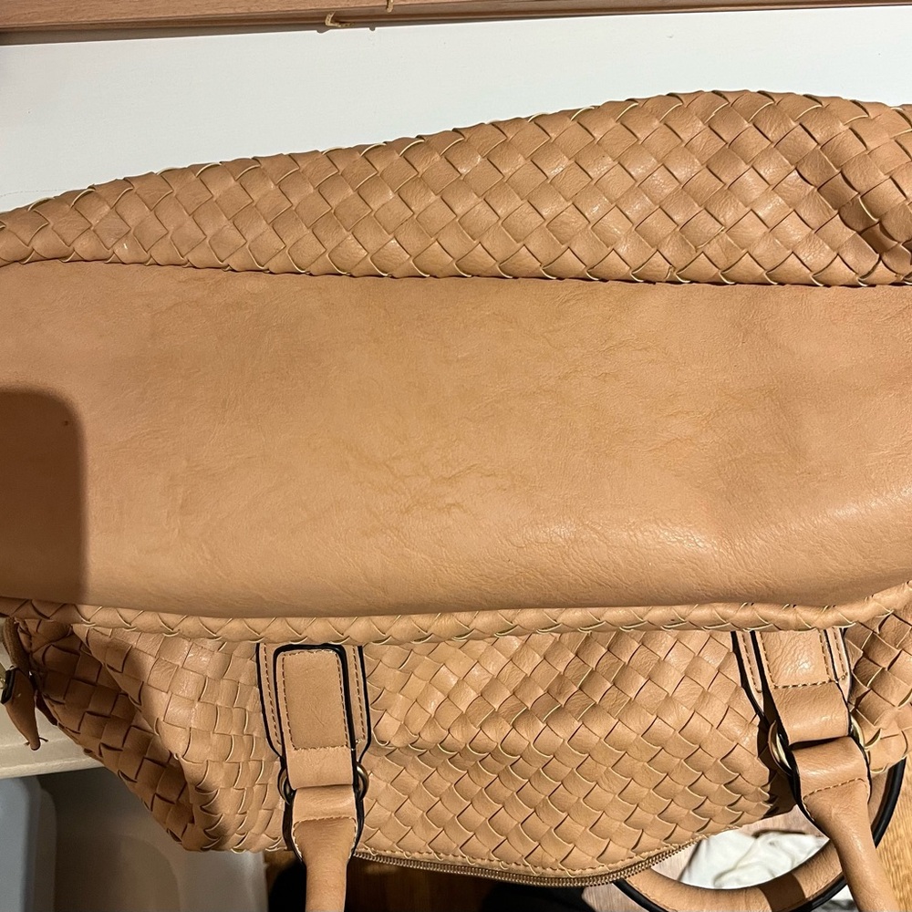 Tan Woven Leather Tote Bag - Picture 7 of 7